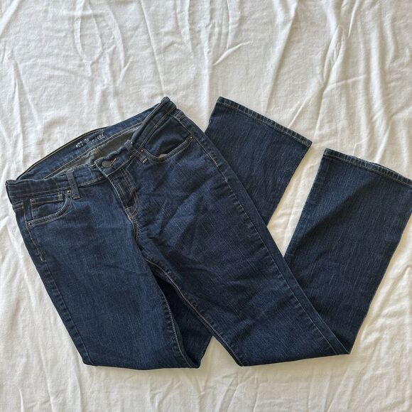Old Navy Jeans Size 2 The Flirt Bootcut Mid Rise Blue Dark Wash Denim Stretch K2 - Picture 1 of 8